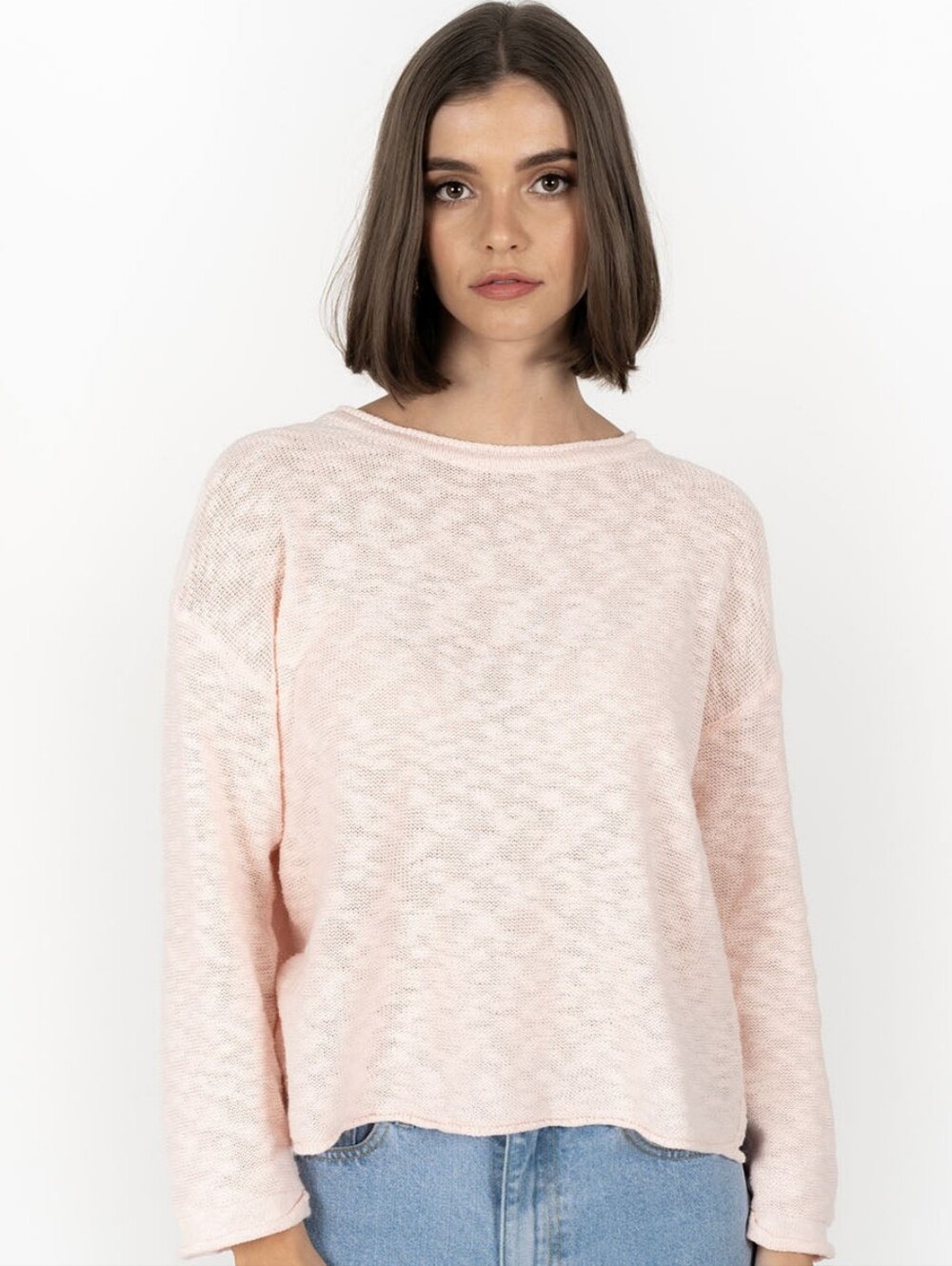 Humidity Sophia Sweater 100% Cotton Peach Sold Out! Long Sleeve Knit Sweater